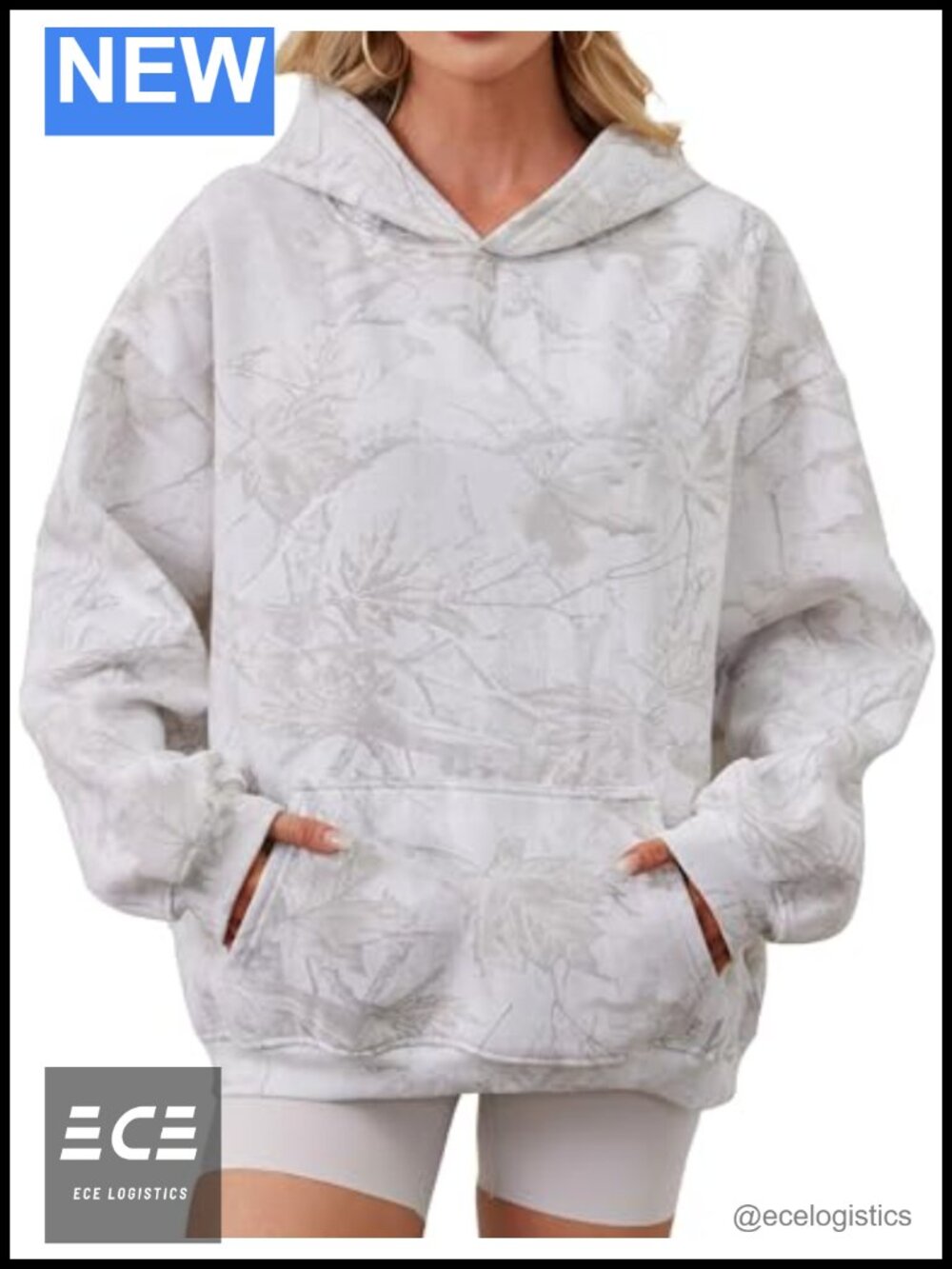 Women Camo Hoodie Oversized Fleece Hooded Sweatshirt Long Sleeve Pullover